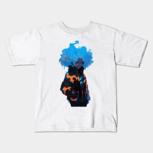 Сute anime girl with blue hair Kids T-Shirt